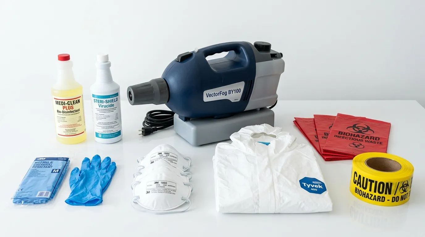 Professional biohazard remediation crew working in Elk Grove Village